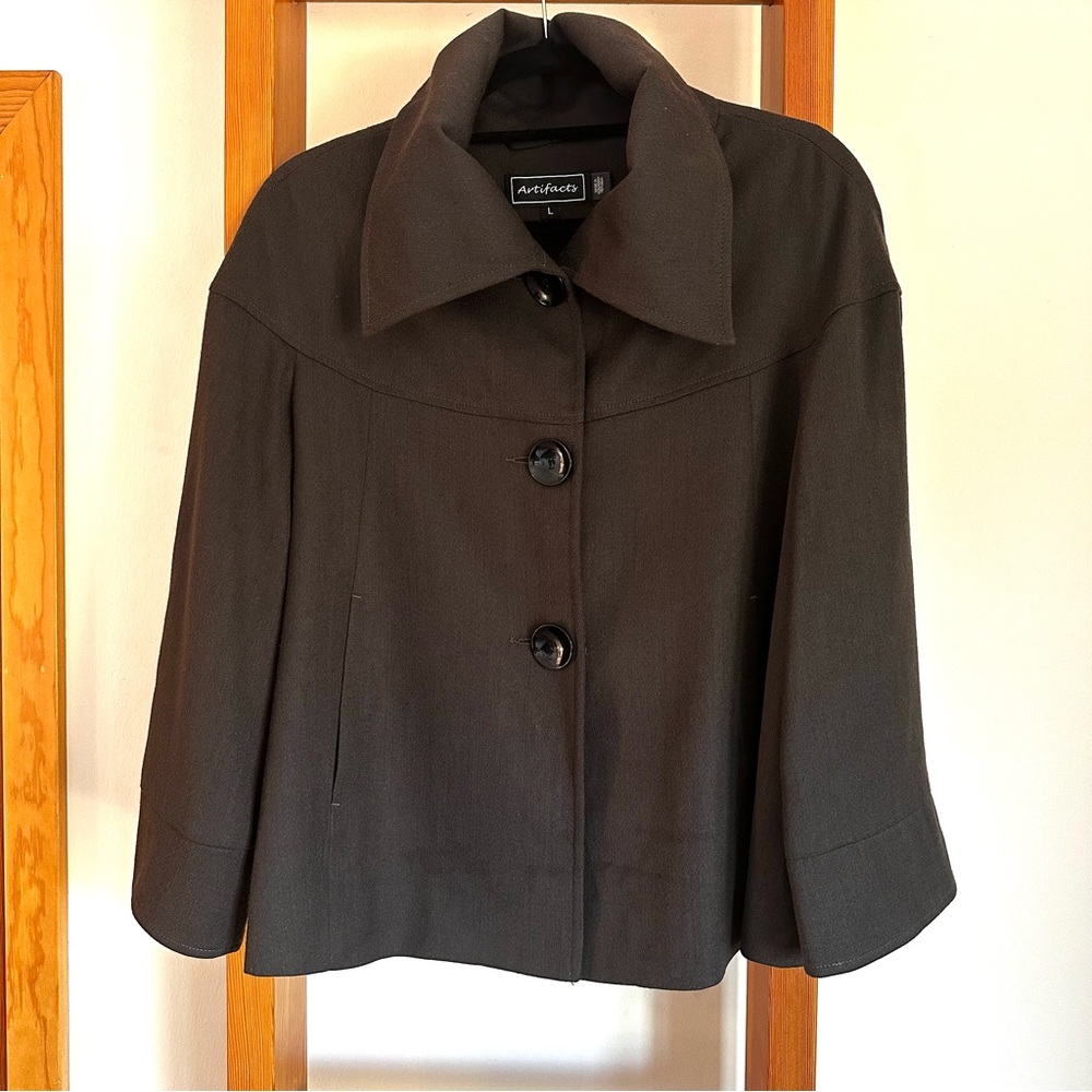 Artifacts Chocolate Cropped Wool Jacket
